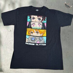 Demon Slayer T-Shirt Anime Graphic Print Manga Black XL Cotton NWOT